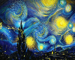 Van gogh style starry night paint by numbers kit for beginners