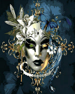 Venetian masquerade mask portrait cross stitch kit for beginners