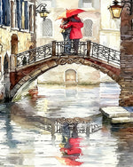 Venice bridge and couple cross stitch kit for beginners