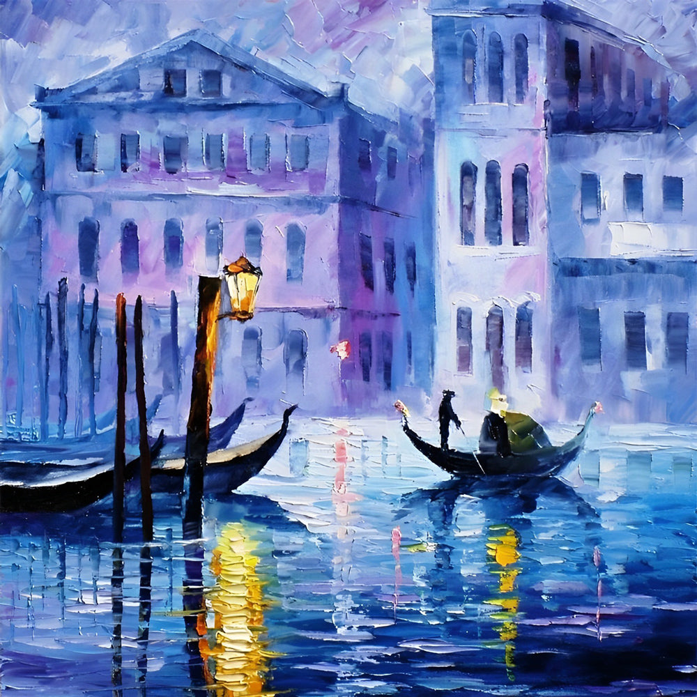 Venice gondola moonlight cross stitch kit for beginners