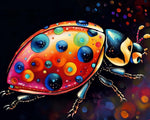 Vibrant abstract ladybird cross stitch kit for beginners