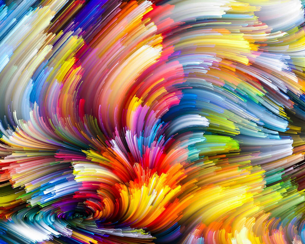 Vibrant abstract swirls cross stitch kit for beginners