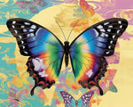 Vibrant butterfly and full moon cross stitch kit for beginners