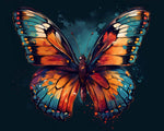 Vibrant butterfly on dark background paint by numbers kit for beginners