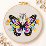 Vibrant colourful butterfly embroidery kit