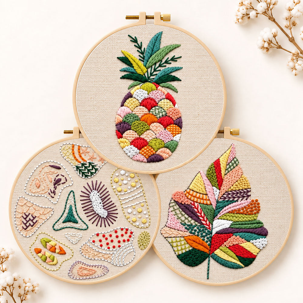Vibrant colourful stitch art embroidery kit