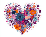 Vibrant floral heart cross stitch kit for beginners