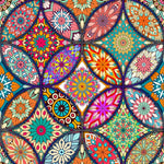 Vibrant floral mandala collage cross stitch kit for beginners