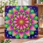 Vibrant floral mandala pearl diamond painting kit for beginners