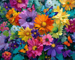 Vibrant flowers cross stitch kit for beginners