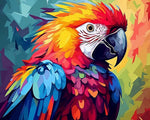 Vibrant geometric macaw cross stitch kit for beginners