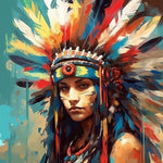 Vibrant indigenous portrait cross stitch kit for beginners