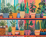 Vibrant indoor plants on shelves paint by numbers kit for beginners
