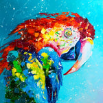 Vibrant macaw cross stitch kit for beginners