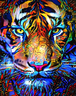 Vibrant modern tiger cross stitch kit for beginners