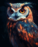 Vibrant owl portrait cross stitch kit for beginners
