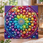 Vibrant pearl mandala bloom pearl diamond painting kit for beginners