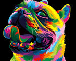 Vibrant pop art bulldog cross stitch kit for beginners