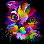 Vibrant pop art cat face paint by numbers kit for beginners