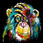 Vibrant pop art chimpanzee portrait paint by numbers kit for beginners