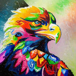 Vibrant pop art eagle portrait cross stitch kit for beginners