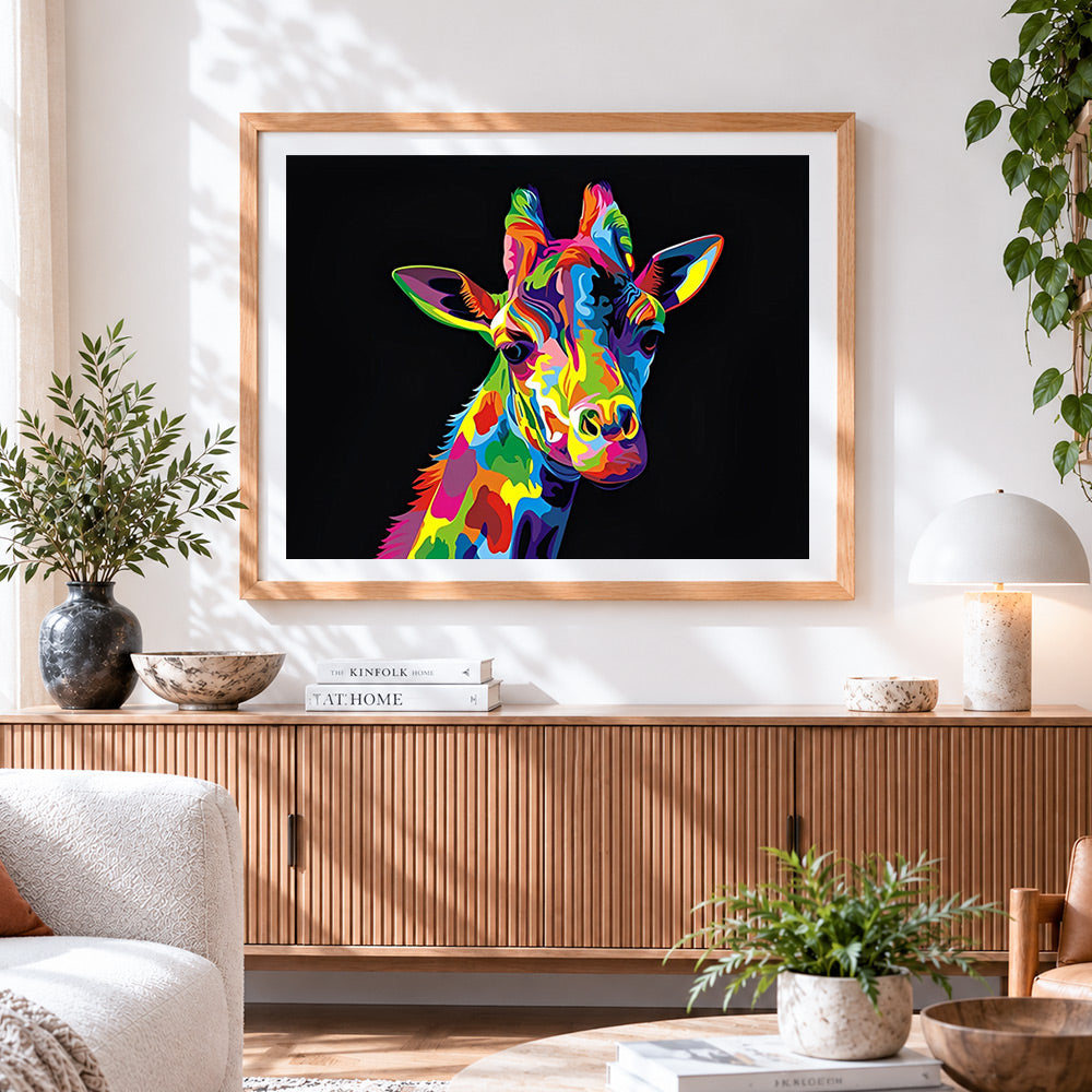 Finished cute pig close up cross stitch artwork displayed