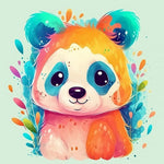 Vibrant rainbow panda cross stitch kit for beginners