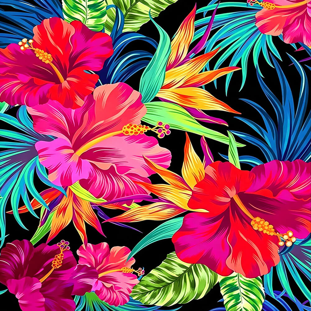 Vibrant tropical hibiscus cross stitch kit for beginners