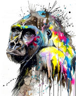 Vibrant watercolour gorilla cross stitch kit for beginners
