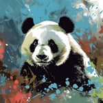 Vibrant watercolour panda cross stitch kit for beginners