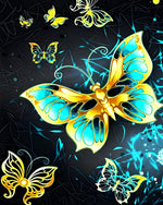 Vibrant yellow and green butterflies cross stitch kit for beginners