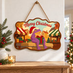 Village gift moment paint by numbers door hanger as indoor wall decor