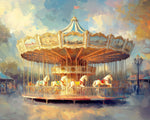 Vintage carousel paint by numbers kit for beginners