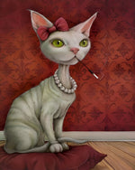 Vintage glamour cat cross stitch kit for beginners