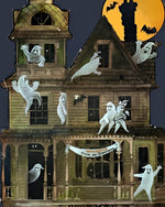 Vintage haunted house with ghosts cross stitch kit for beginners