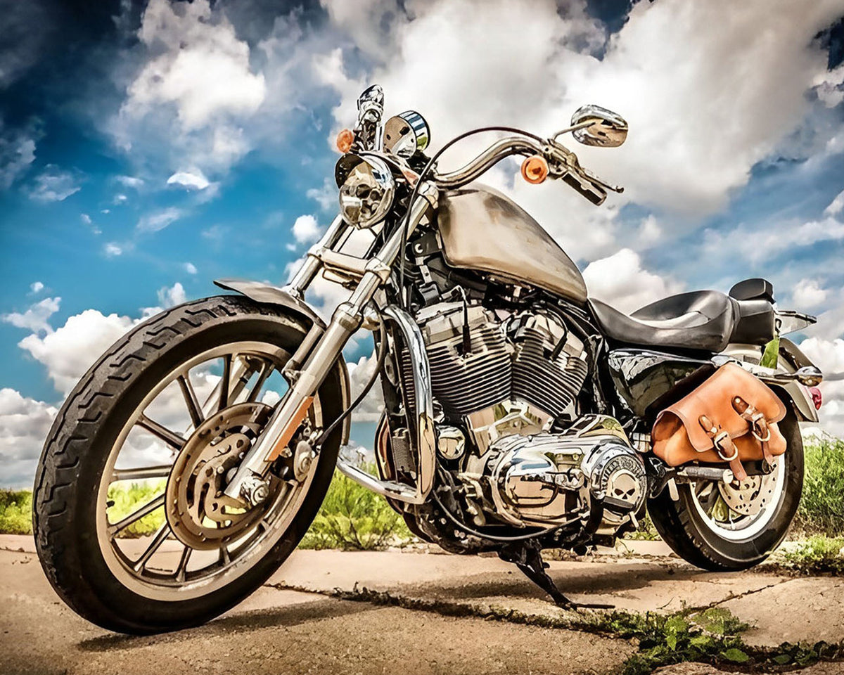 Vintage motorcycle paint by numbers kit for beginners