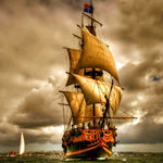 Vintage sailing ship cross stitch kit for beginners