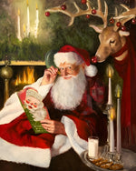Vintage santa reading christmas cards cross stitch kit for beginners