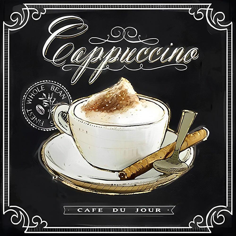 Vintage style cappuccino sign cross stitch kit for beginners