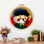 Finished vintage style cartoon character with pipe artwork displayed on a wall