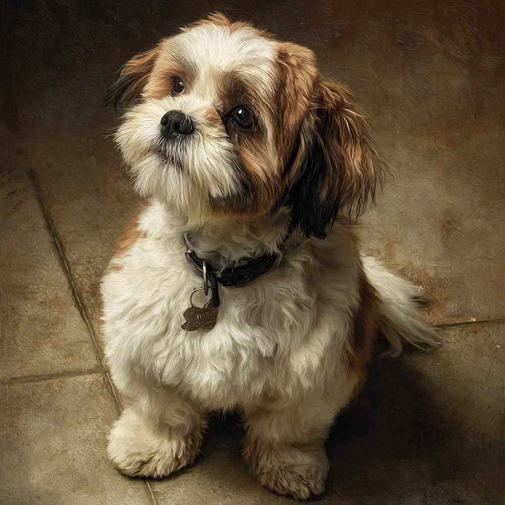 Vintage style dog portrait cross stitch kit for beginners
