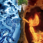 Water and fire angels cross stitch kit for beginners