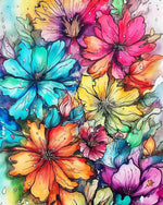 Watercolour blooms cross stitch kit for beginners