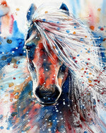 Watercolour brown horse cross stitch kit for beginners