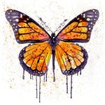 Watercolour butterfly with splatter effect cross stitch kit for beginners