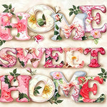 Watercolour floral home sweet home print cross stitch kit for beginners