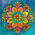 Watercolour floral mandala cross stitch kit for beginners