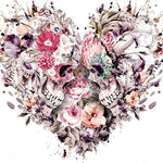 Watercolour floral skulls cross stitch kit for beginners