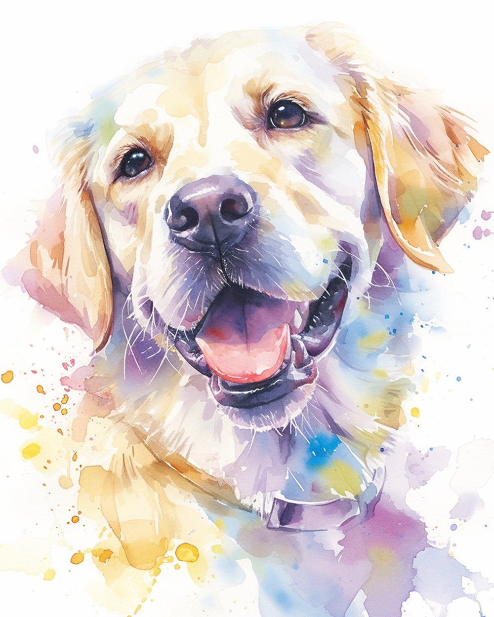 Watercolour golden retriever paint by numbers kit for beginners