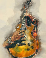 Watercolour guitarist paint by numbers kit for beginners